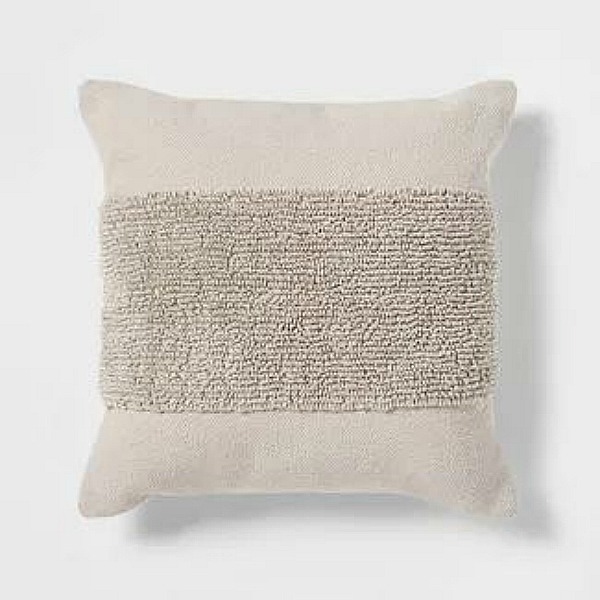 Modern tufted square pillow in natural from Project 62 at Target.