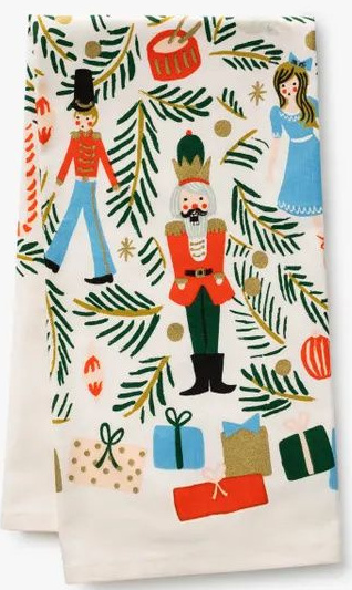 Nutcracker Christmas towel by Rifle Paper Co.