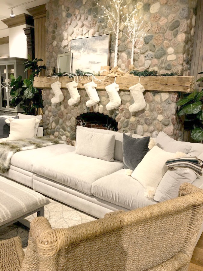 Winter white and neutral decor with European inspired style at Arhaus - Hello Lovely Studio. #arhaus #furniture #interiordesign