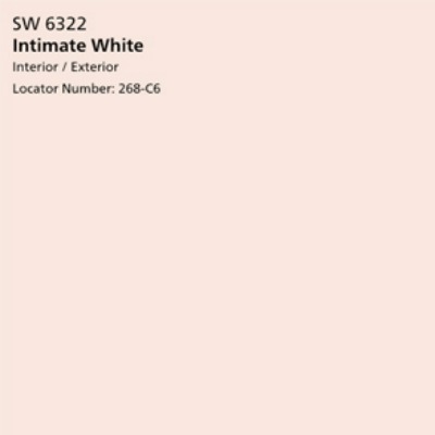 Pale pink paint color - SHERWIN WILILAMS Intimate White. #intimatewhite #pinkpaintcolor #interiordesign #palepink