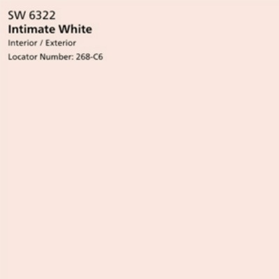 Pale pink paint color - SHERWIN WILILAMS Intimate White. #intimatewhite #pinkpaintcolor #interiordesign #palepink