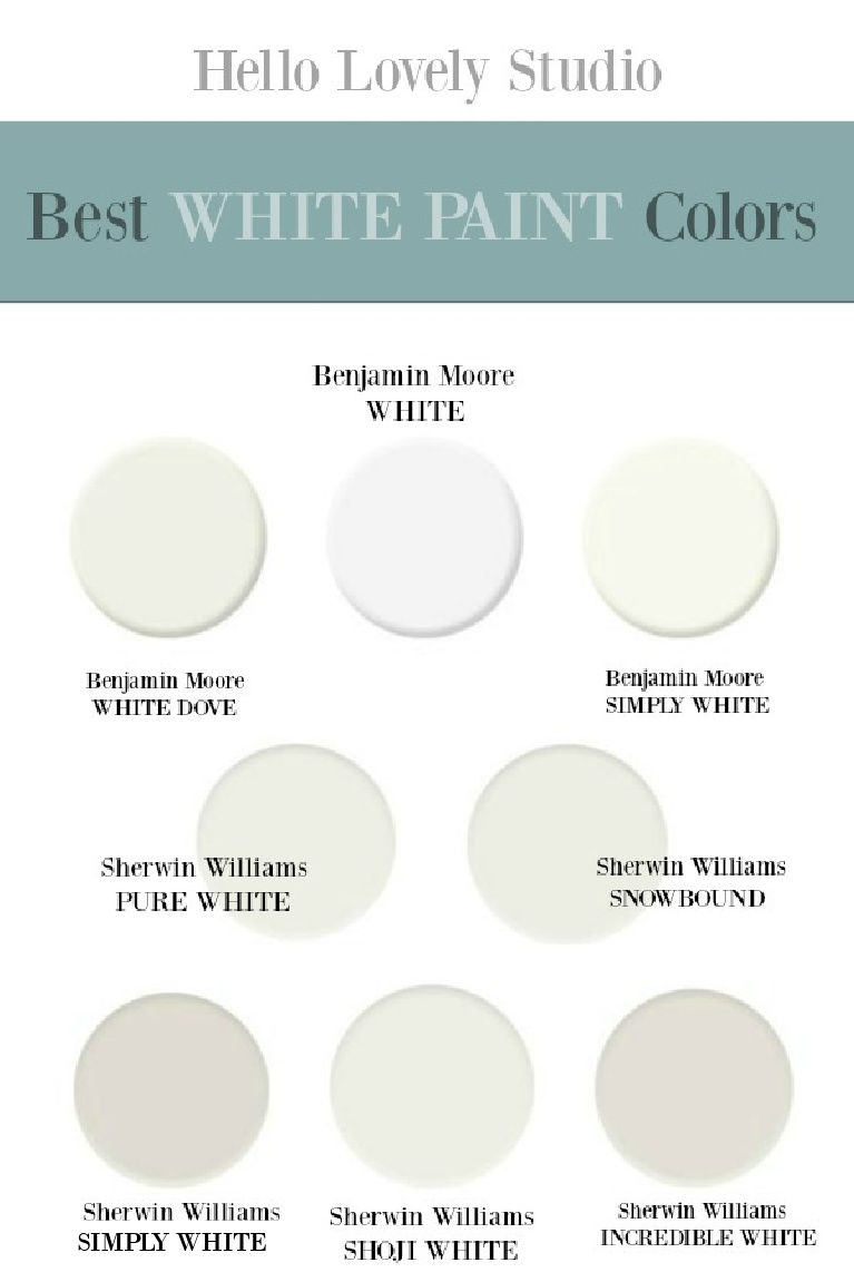 Best White Paint Colors that designers use again and again - Hello Lovely Studio. #whitepaintcolors #bestwhites #designerpaintcolors