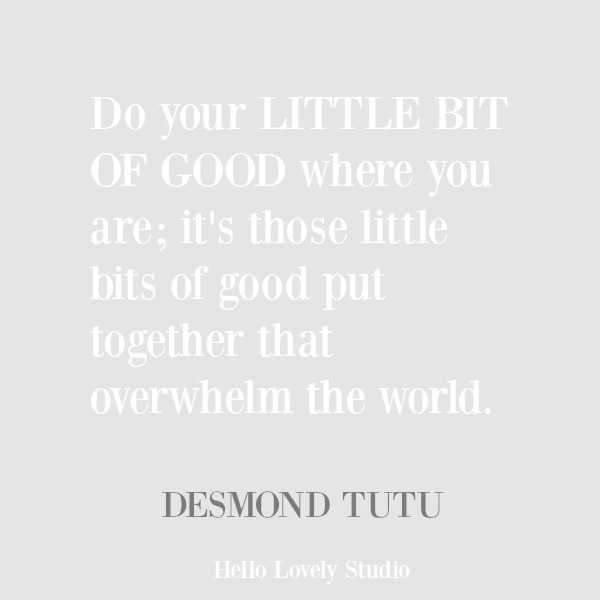 Desmond Tutu inspirational quote about compassion and unity. #hellolovelystudio #inspirationalquote #desmondtutu #quotes