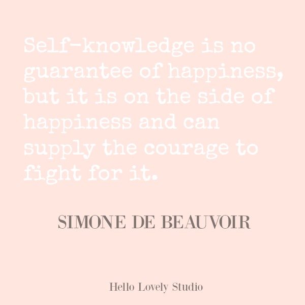 Inspirational quote from Simone de Beauvoir on Hello Lovely Studio. #hellolovelystudio #quotes #inspirationalquote