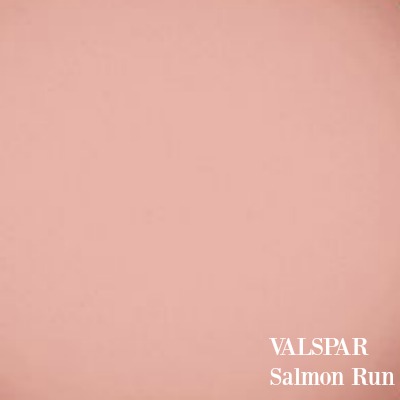 Salmon Run by Valspar - a sophisticated pink paint color for interiors. 10 Romantic Tranquil Pink Paint Colors & Pretty Finds! #paintcolors #pinkpaint #interiordesign #valsparsalmonrun