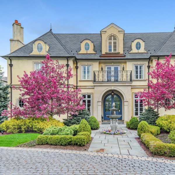 Magnificent French country mansion in Hinsdale, Illinois.