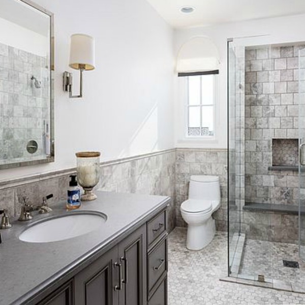 Classic hex tile flooring in a Scottsdale bathroom.