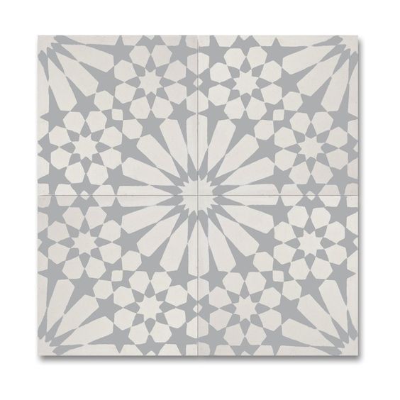 Agdal handmade tile in light grey - a gorgeous modern farmhouse style tile for European country kitchens. #handmadetile #modernfarmhouse #greyandwhite #tile