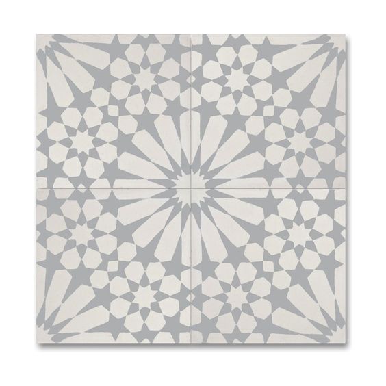 Agdal handmade tile in light grey - a gorgeous modern farmhouse style tile for European country kitchens. #handmadetile #modernfarmhouse #greyandwhite #tile