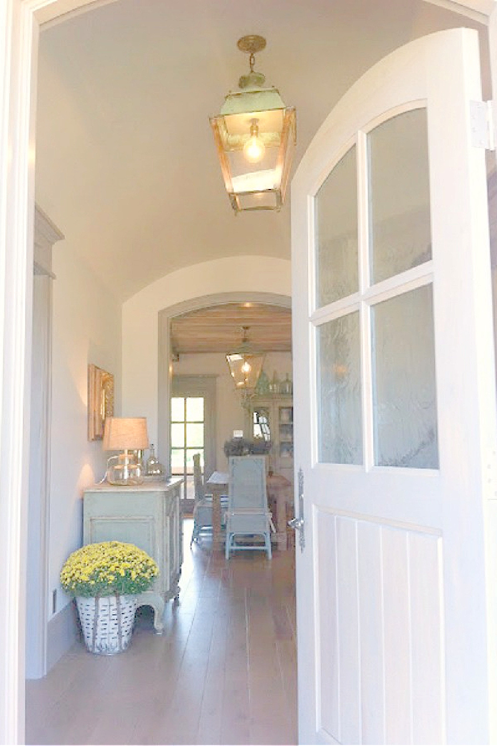 Front door in rustically elegant European country cottage - Desiree of Beljar Home and DecordeProvence. #europeancountry #cottagestyleinteriors