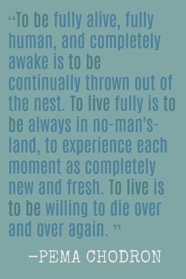 Inspirational quote and spiritual words from Pema Chodron on being fully alive - Hello Lovely Studio. #inspirationalquote #pemachodron #spirituality #faith