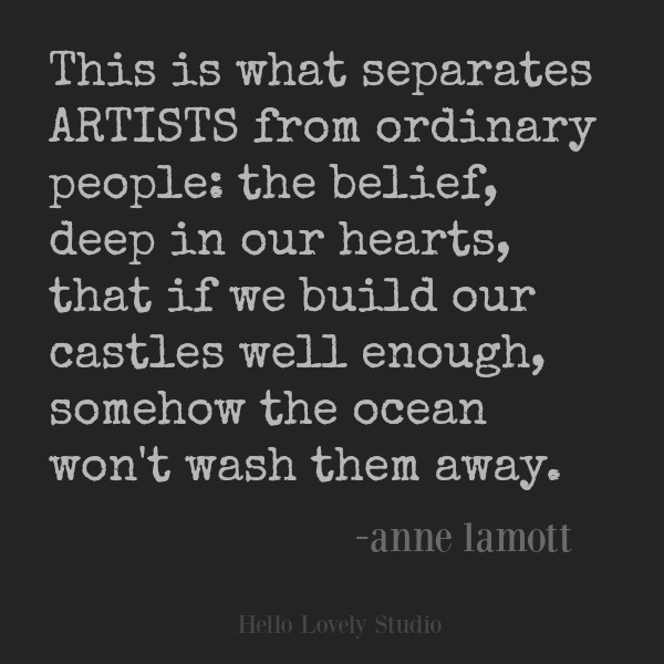 Inspirational quote from Anne Lamott on Hello Lovely Studio. #quotes #inspirationalquote #artists #annelamott