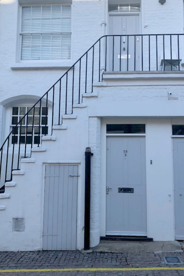 Gorgeous pale blue grey door in Notting Hill - Hello Lovely Studio. #bluegrey #frontdoor #paintcolors