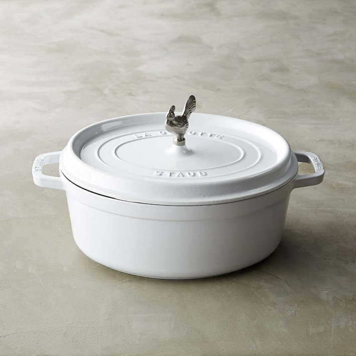 White cast iron Staub pan