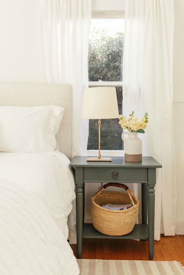 Simple white bedroom decor with white bedding and Eva short jug vase from Lulu & Georgia. #simpledecor #bedroomdecor #modernfarmhouse #interiordesign