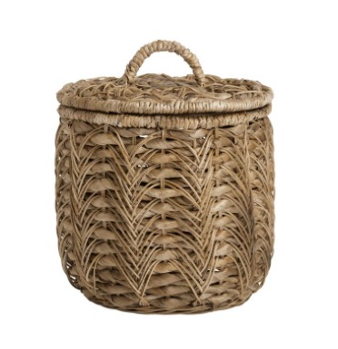 Banana leaf basket with lid