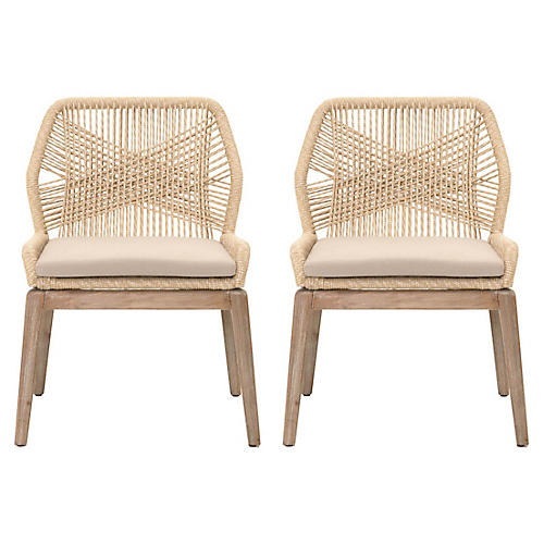 Easton side chairs rope cross weave