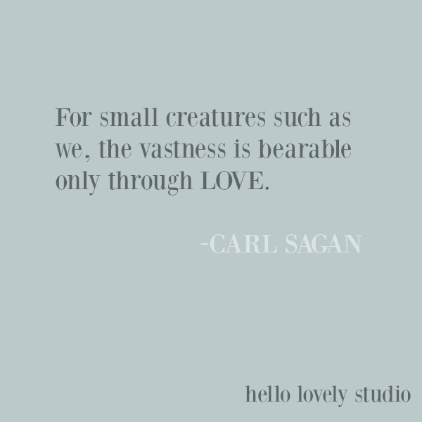 Inspirational quote about love by Carl Sagan on Hello Lovely Studio. #inspirationalquote #lovequote #lifequote #carlsagan #quotes