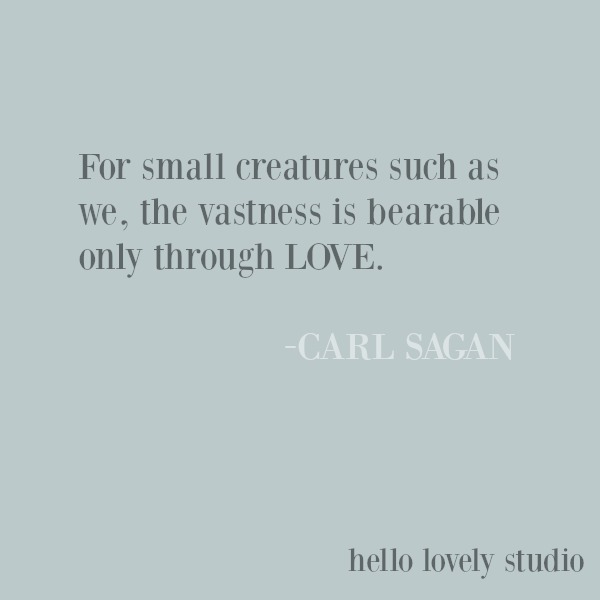 Inspirational quote about love by Carl Sagan on Hello Lovely Studio. #inspirationalquote #lovequote #lifequote #carlsagan #quotes