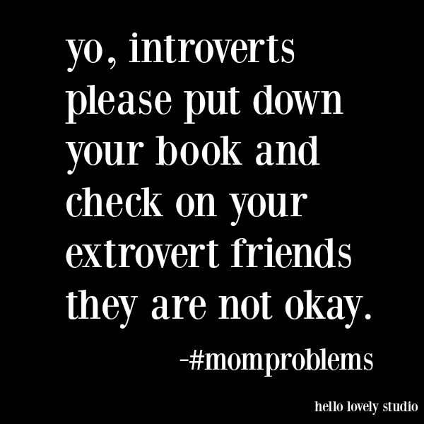 Funny quote and humor on Hello Lovely Studio about quarantine, self distancing and pandemic 2020. #humor #funnyquote #introverts