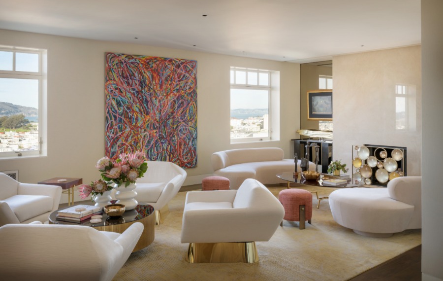 Alison Pickart designed interior is imbued with a sense of calm and comfort. #interiordesign #sophisticateddecor #timelessdesign