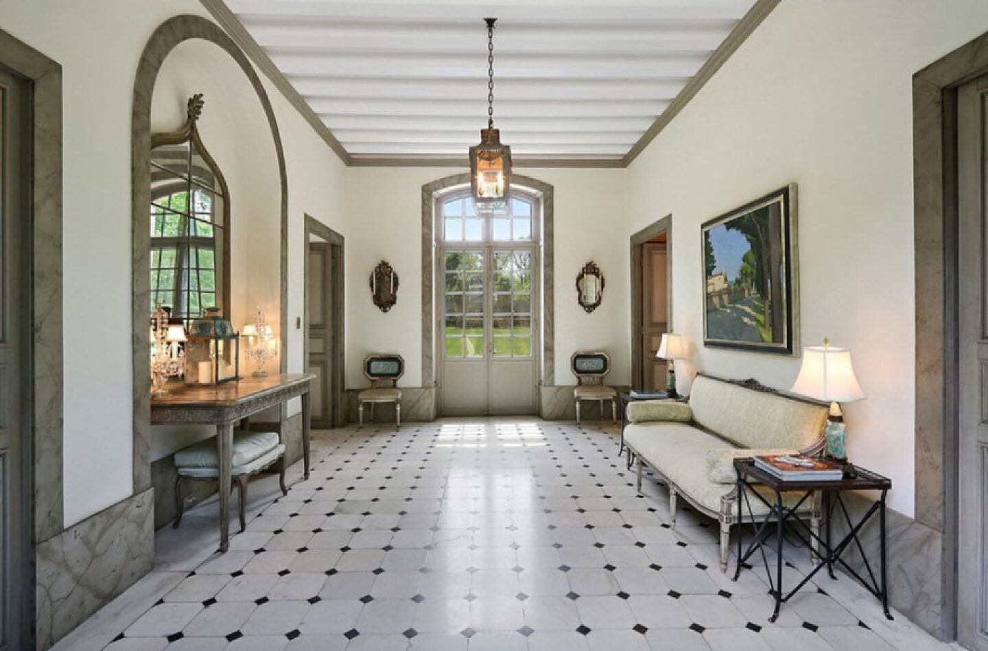 David Adler La Lanterne Mansion is a 1922 historic home in Lake Bluff with French inspired architecture and interiors.