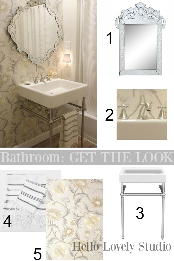 Bathroom design get the look - Hello Lovely Studio. #bathroomdesign #classicbath #consolesink #hellolovelystudio