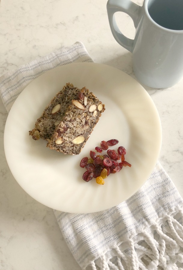 This healthy bread I make is packed with good for you seeds and nuts and contains no flour! #hellolovelystudio #healthybread #noflourbread