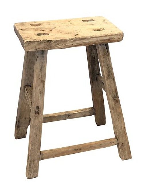 Antique rustic wood stool made of elm. #rusticwoodstool #antiques #elmwood