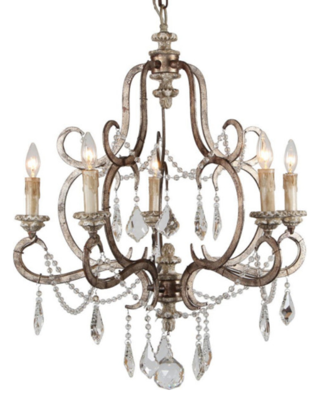 Ballerina chandelier by Terracotta Lighting - a beautiful French country fixture with a pretty patina.