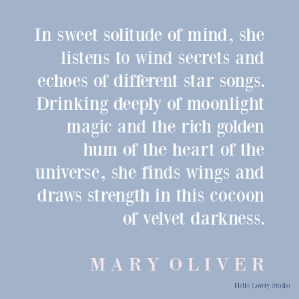 Mary Oliver poetry to uplift and encourage on Hello Lovely Studio.