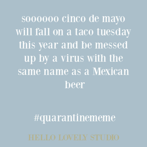 Funny meme and humor about quarantine on Hello Lovely Studio. #quarantinememe #covidhumor #pandemic2020 #memes #humor