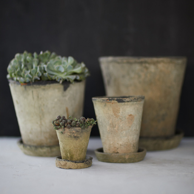 Earth Fired Clay Herb Pot & Saucer - lovely aged terracotta pots from Terrain. 