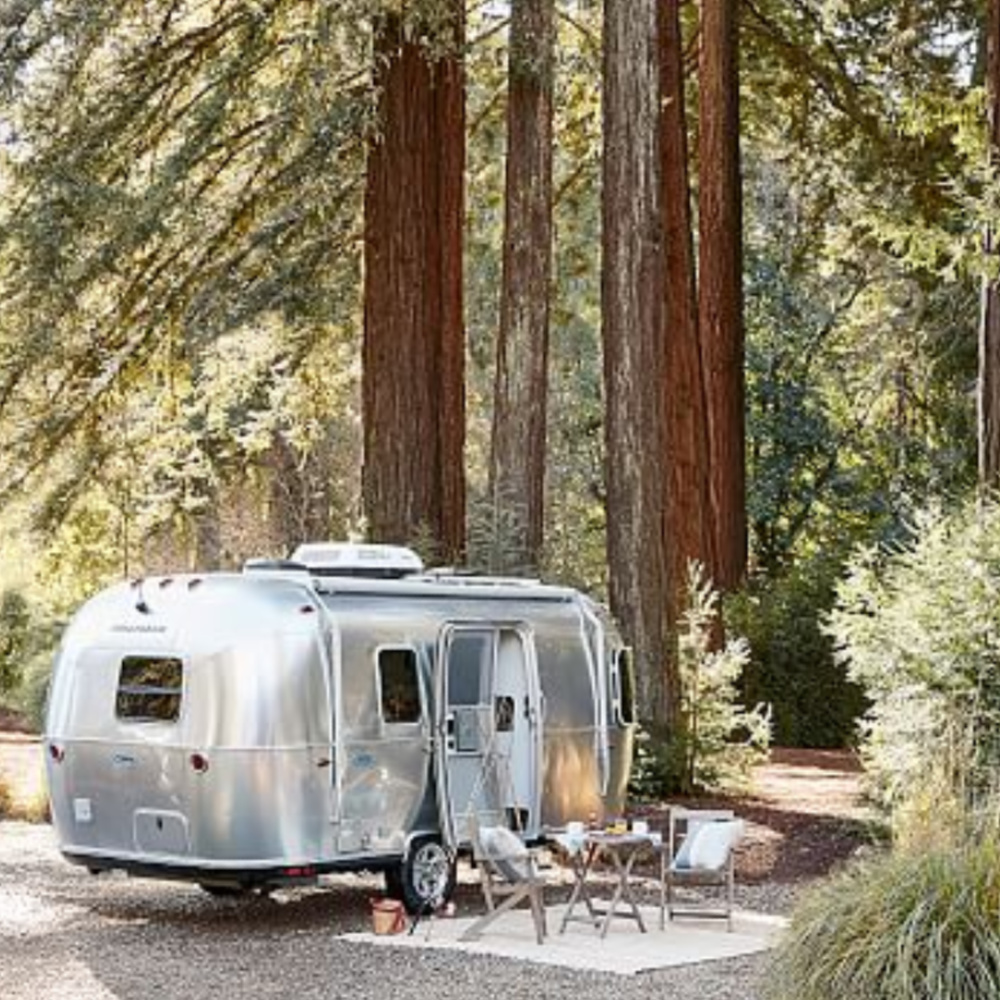 Airstream Pottery Barn happy camper style! #airstream #campingaesthetic #happycamper #campinginspo