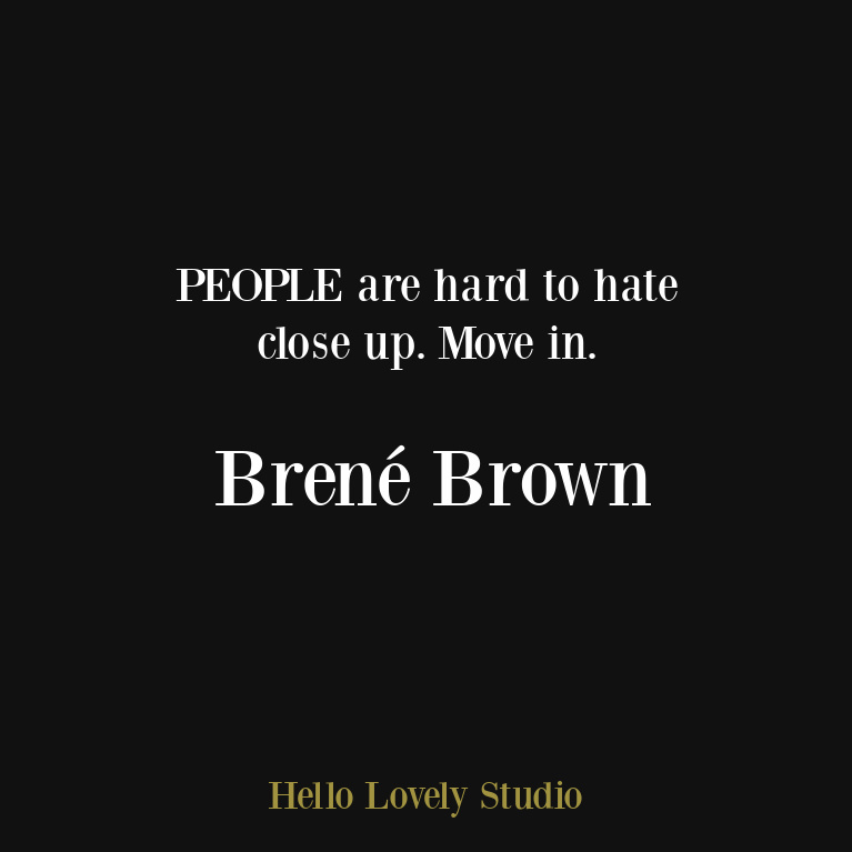 Brené Brown inspirational quote about kindness, imperfection, vulnerability, authenticity, and self-care. #personalgrowth #brenebrownquotes #vulnerability #selfcarequotes