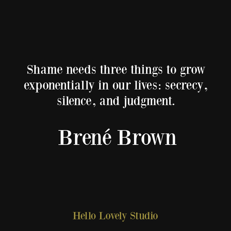 Brené Brown inspirational quote about kindness, imperfection, vulnerability, authenticity, and self-care. #personalgrowth #brenebrownquotes #vulnerability #selfcarequotes