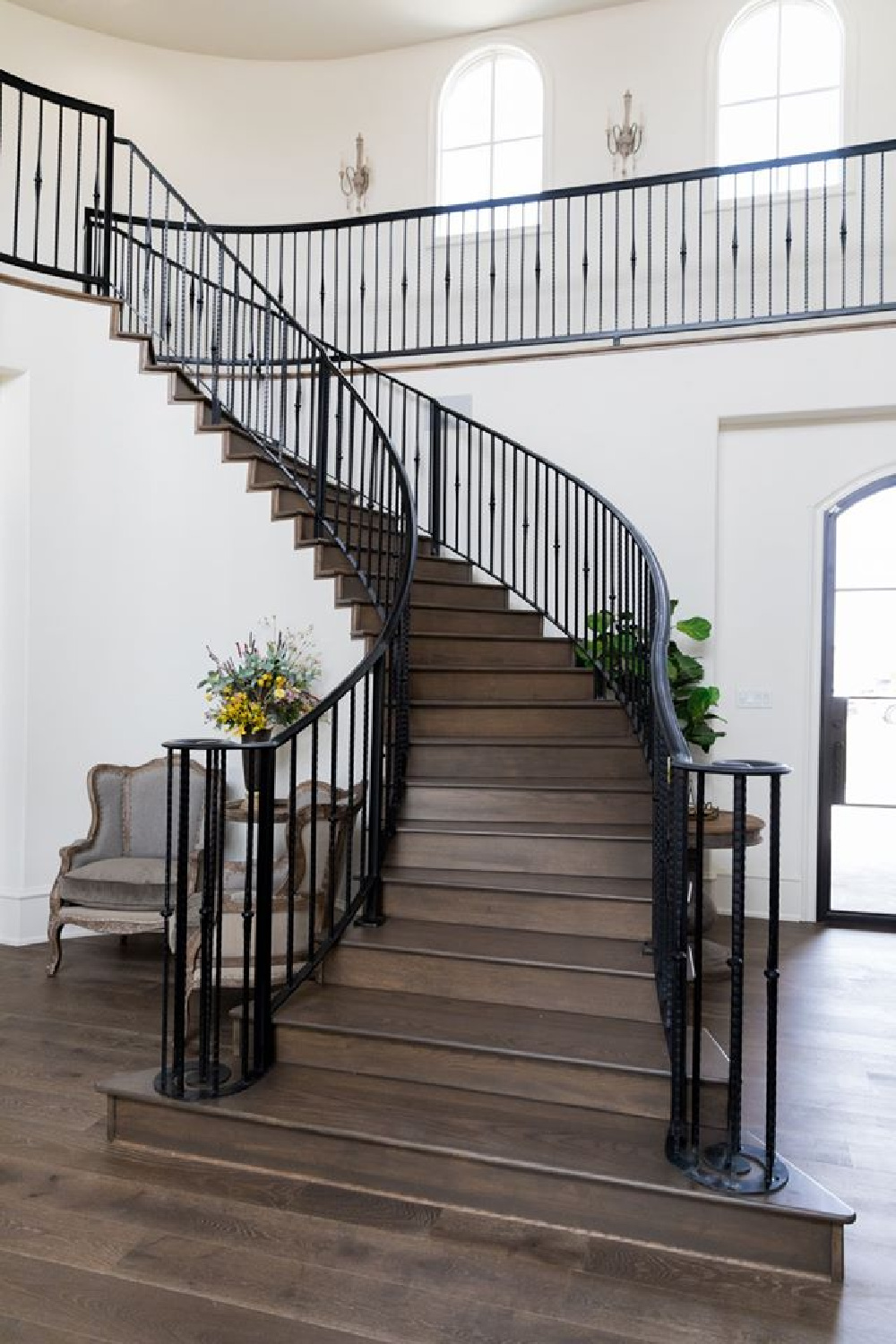 Staircase in a French country style new build - Brit Jones.