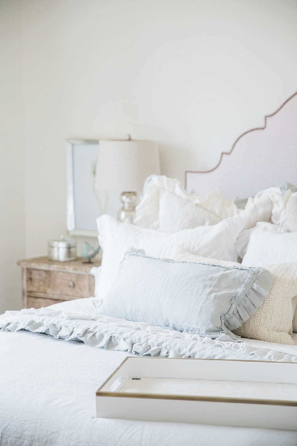 Romantic French country bedroom in a new build in Texas - Brit Jones.