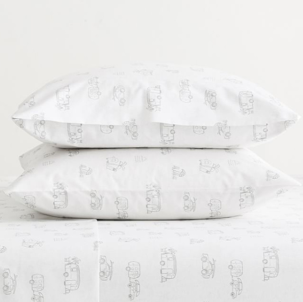 Airstream sheets at Pottery Barn from a lovely collection of whimsical and happy camper decor.
