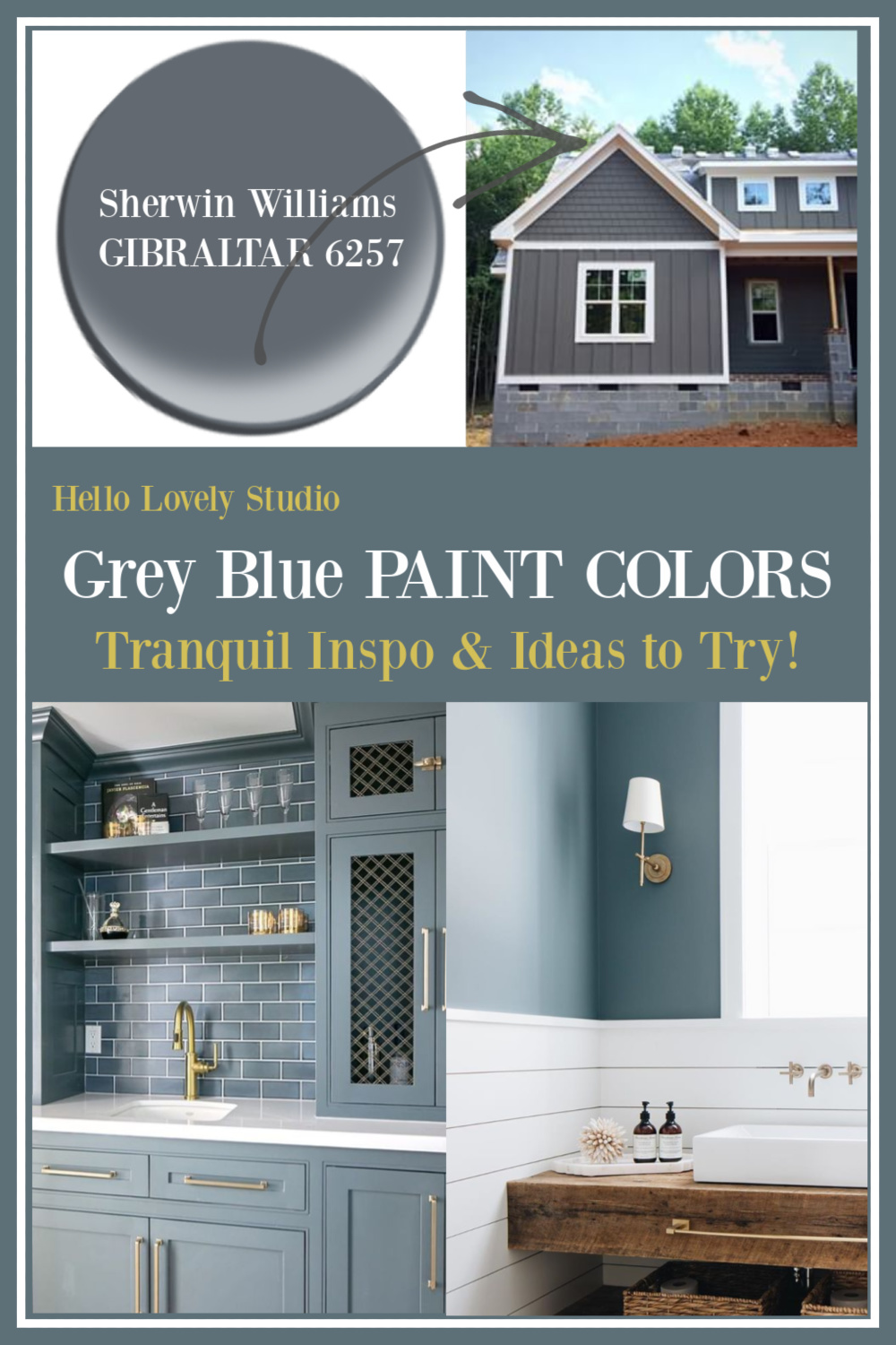 Grey Blue Paint Colors to Try - come find inspiration and names of paint to sample on Hello Lovely! #paintcolors #slateblue #slategreay #bluegrey #greyblue #graypaint