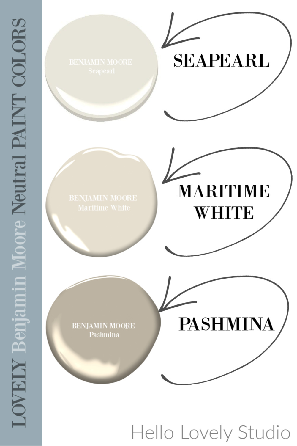 Neutral paint colors from Benjamin Moore I love - Hello Lovely Studio. cOME FIND 3 Neutral Paint Color Ideas from Southeastern Designer Showhouse 2020. #paintcolors #benjaminmoore #seapearl #pashmina #maritimewhite #whitepaintcolors #hellolovelystudio