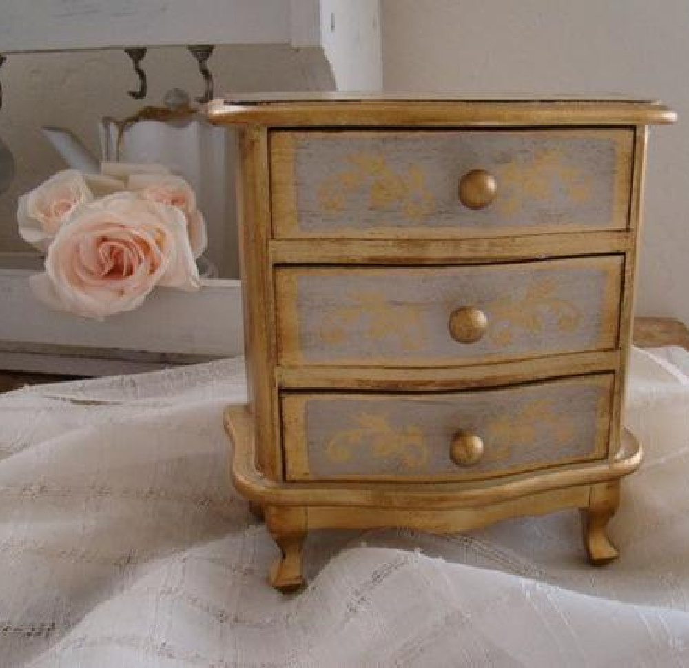 Vintage Florentine jewelry box is perfect for a French Nordic style home - My Petite Maison.