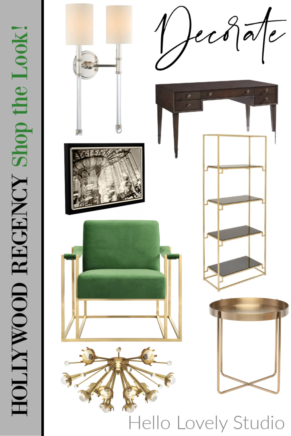 Hollywood Regency shop the look - Hello Lovely Studio. #hollywoodregency #interiordesign #homedecor #furniture 