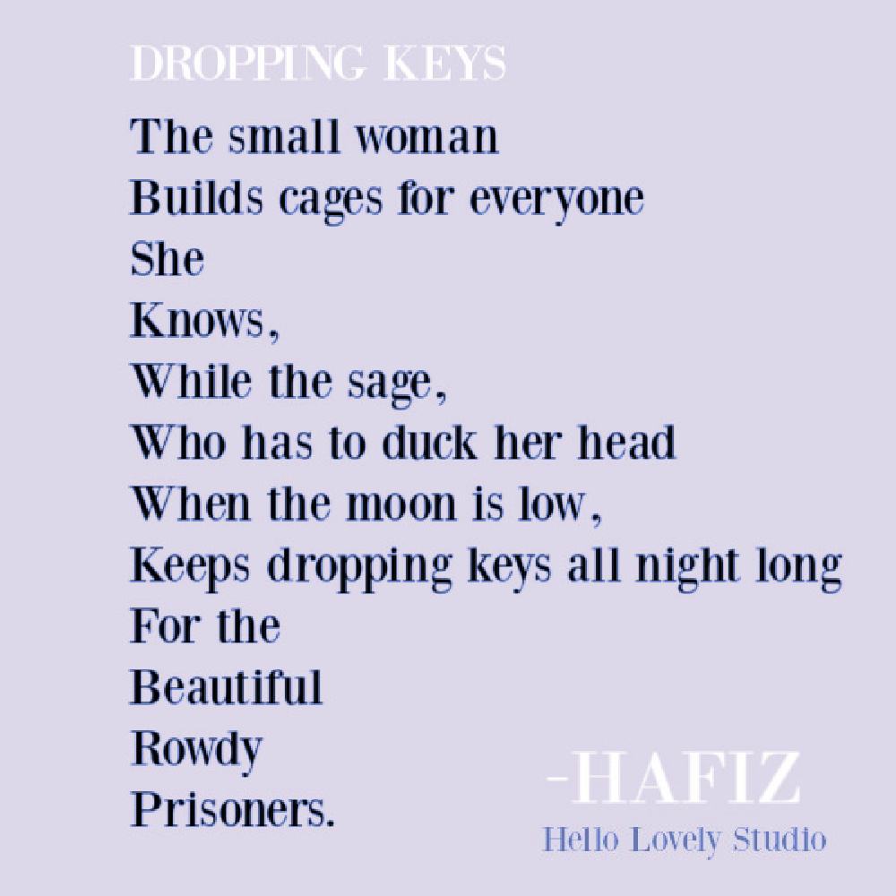 Hafiz poem: Dropping Keys. #hafiz #hafez #poetry #sufipoet