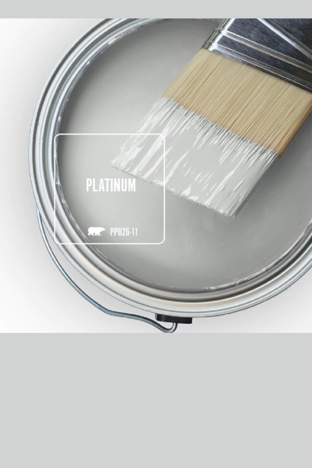 Behr Platinum paint color (an understated stone grey color) swatch. #platinum #behrplatinum #graypaintcolors