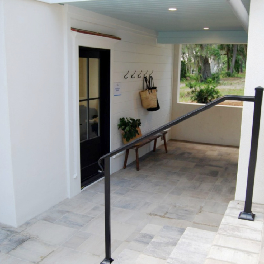 Pavers on a beautiful breezeway to garage - 2018 Coastal Living Idea House.