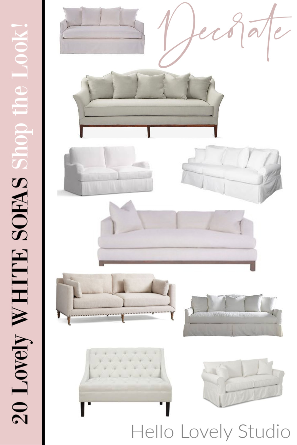 20 lovely white sofas shop the look hello lovely studio. #sofas #whitesofas #furniture #interiordesign #hellolovelystudio