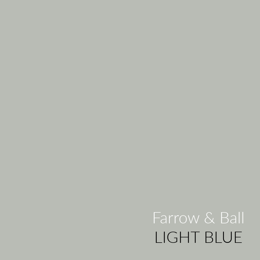 Farrow & Ball Light Blue paint color swatch. #lightblue #farrowandball #paintcolors