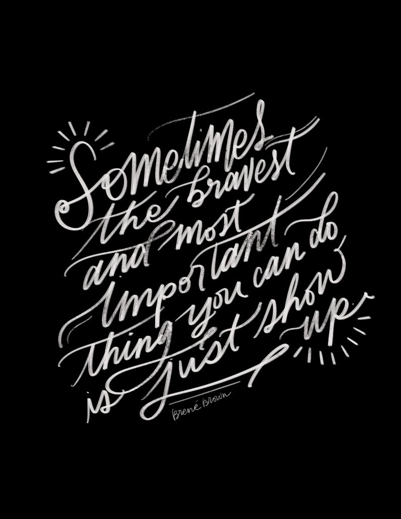 Brene Brown inspirational quote handlettered - RaeLetteringCo on Etsy. #brenebrown #inspirationalquote #handlettered #quotes