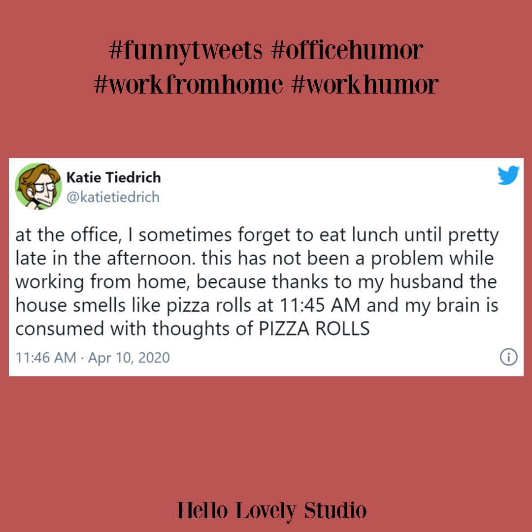 Funny tweets, WFH humor and silly office related giggles on Hello Lovely. #funnytweets #workfromhome #humor #officehumor